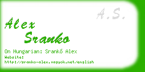 alex sranko business card