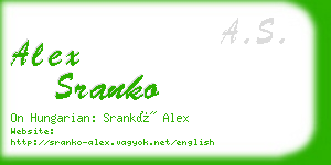 alex sranko business card